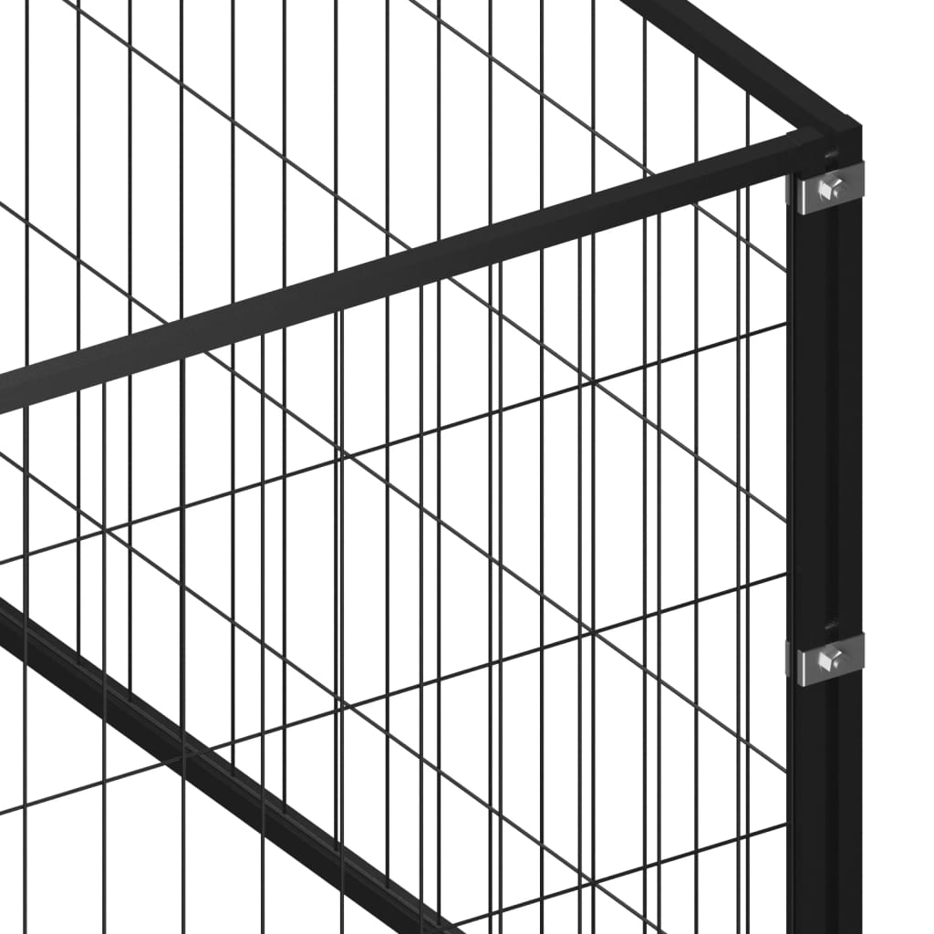 NNEVL Dog Kennel Black 45 m² Steel