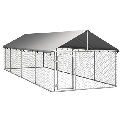NNEVL Outdoor Dog Kennel with Roof 600x200x150 cm