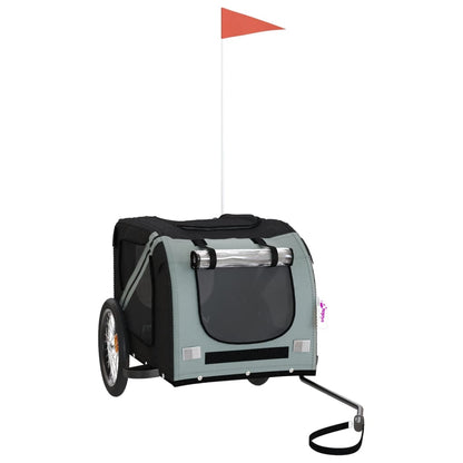 NNEVL Pet Bike Trailer Black and Grey Oxford Fabric and Iron