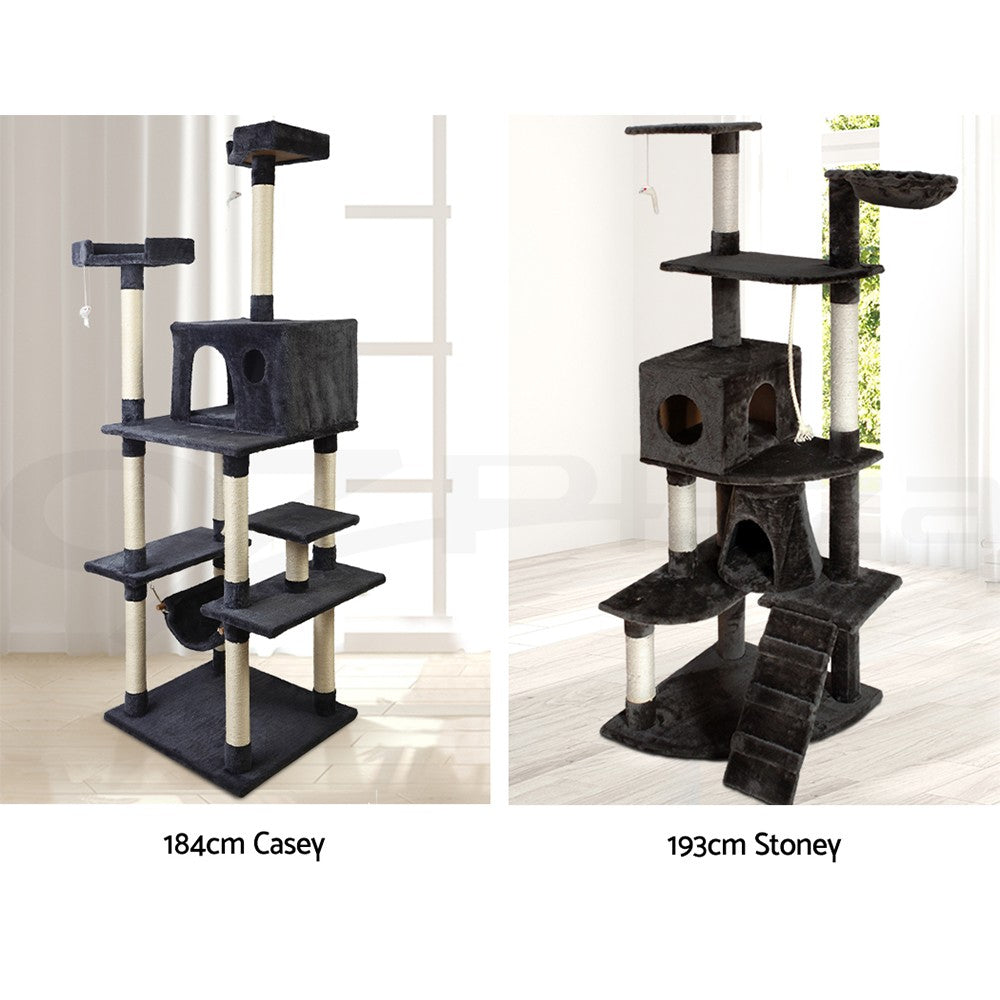 I.Pet Cat Tree Tower Scratching Post Wood Scratcher Condo Toys Trees Bed Large