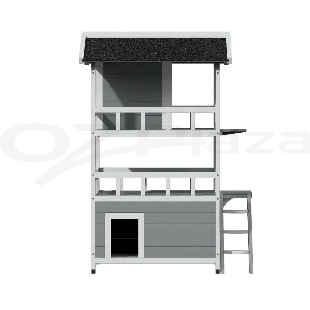 I.Pet Outdoor Wooden Cat House and Small Animal Shelter