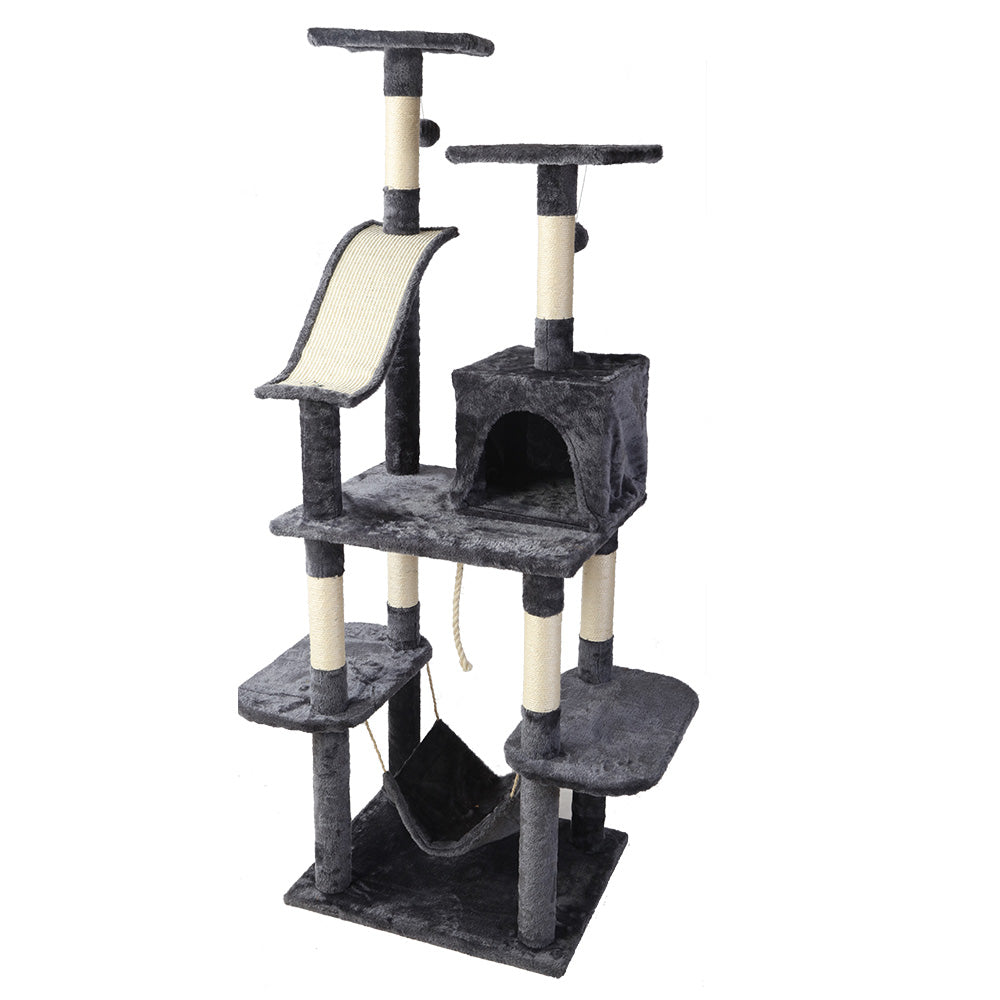 I.Pet Cat Tree Tower Scratching Post Wood Scratcher Condo Toys Trees Bed Large