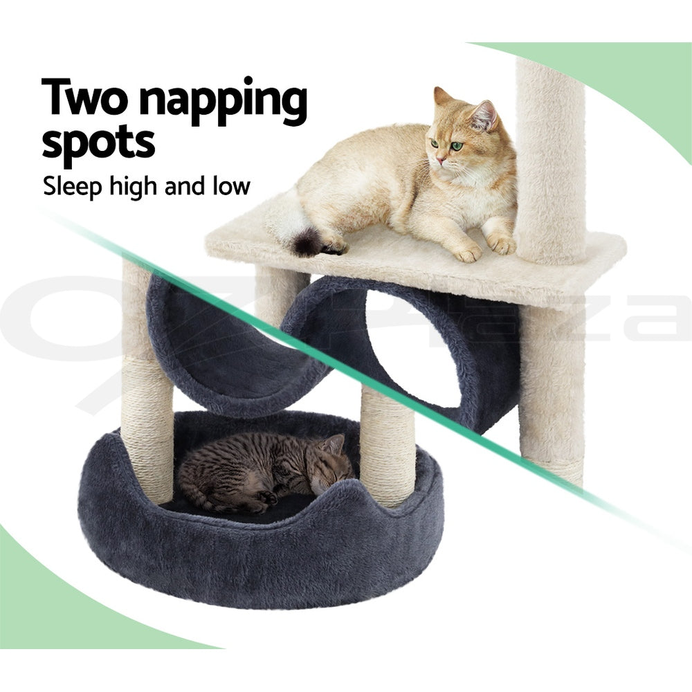 I.Pet Cat Tree Tower Scratching Post Scratcher Wood Condo Bed Toys Play Ladder