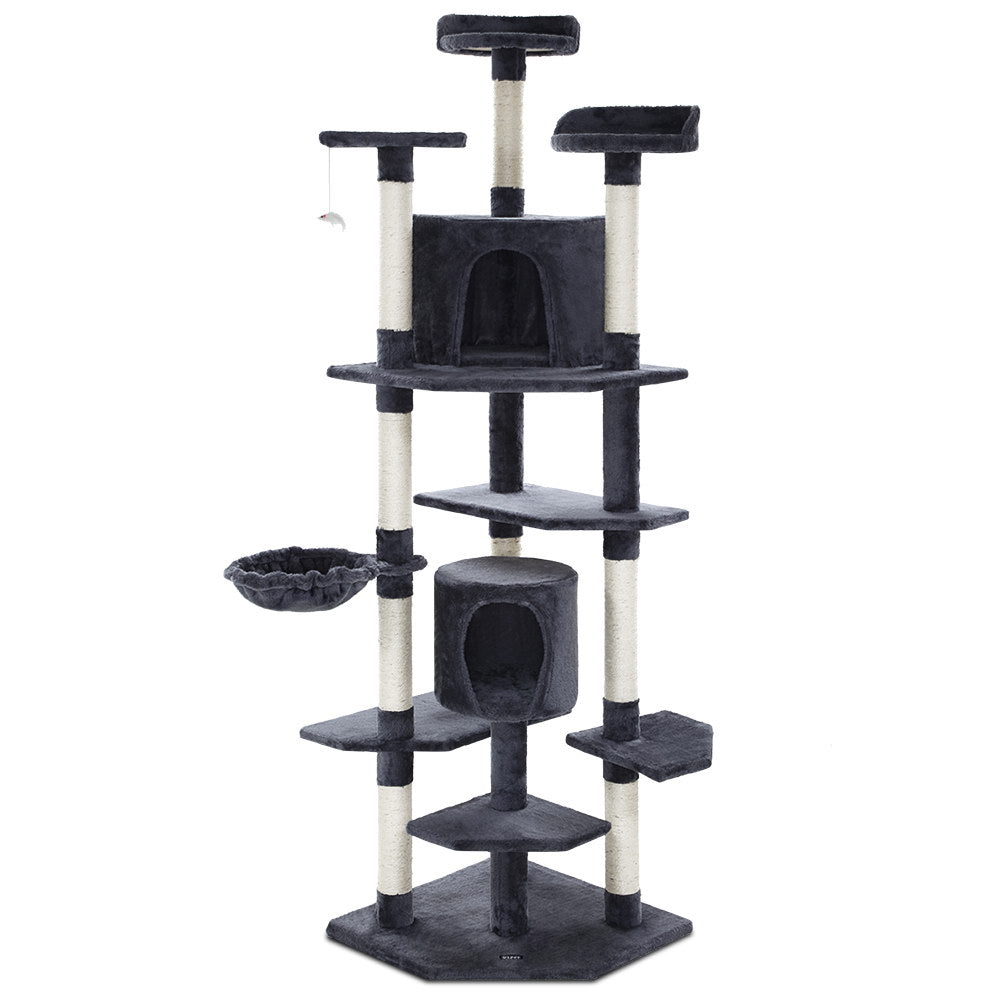 I.Pet Cat Tree Tower Scratching Post Wood Scratcher Condo Toys Trees Bed Large