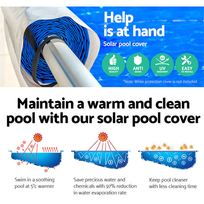 NNEDSZ Solar Swimming Pool Cover Blanket Roller Wheel Adjustable 9.5 X 5m