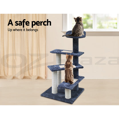I.Pet Cat Tree Tower Scratching Post Scratcher Wood Condo Bed Toys Play Ladder