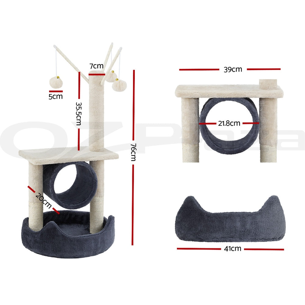 I.Pet Cat Tree Tower Scratching Post Scratcher Wood Condo Bed Toys Play Ladder