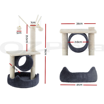 I.Pet Cat Tree Tower Scratching Post Scratcher Wood Condo Bed Toys Play Ladder