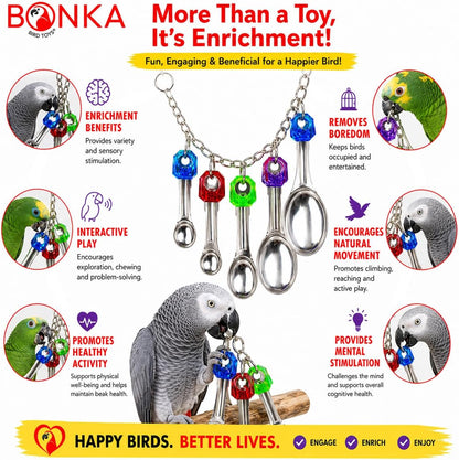 1969 Spoon Delight Medium Large Parrot Bird Toy African Grey Parrot Amazon Conure and Similar Birds