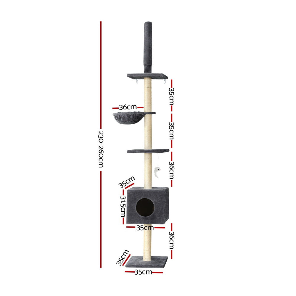 I.Pet Cat Tree Tower Scratching Post Wood Scratcher Condo Toys Trees Bed Large