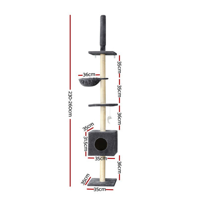 I.Pet Cat Tree Tower Scratching Post Wood Scratcher Condo Toys Trees Bed Large