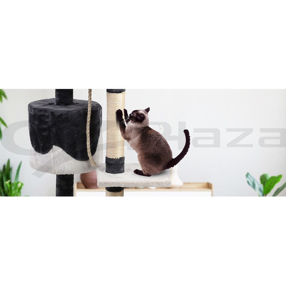 I.Pet Cat Tree Tower Scratching Post Scratcher 112Cm Wood Condo House Furniture