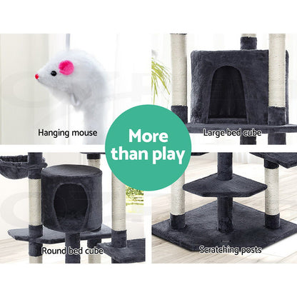 I.Pet Cat Tree Tower Scratching Post Wood Scratcher Condo Toys Trees Bed Large
