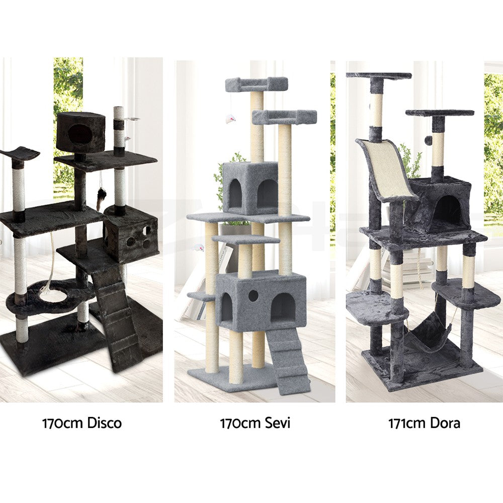 I.Pet Cat Tree Tower Scratching Post Wood Scratcher Condo Toys Trees Bed Large