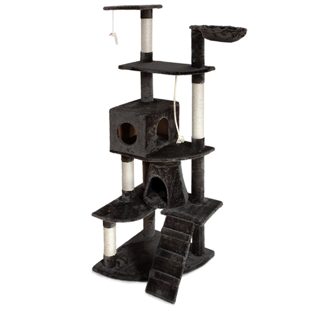 I.Pet Cat Tree Tower Scratching Post Wood Scratcher Condo Toys Trees Bed Large
