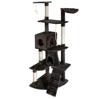 I.Pet Cat Tree Tower Scratching Post Wood Scratcher Condo Toys Trees Bed Large
