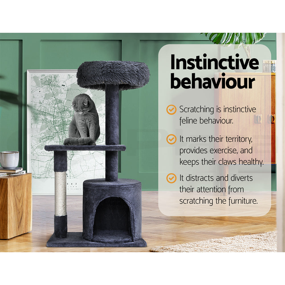 I.Pet Cat Tree Tower Scratching Post Scratcher Wood Condo Bed Toys Play Ladder