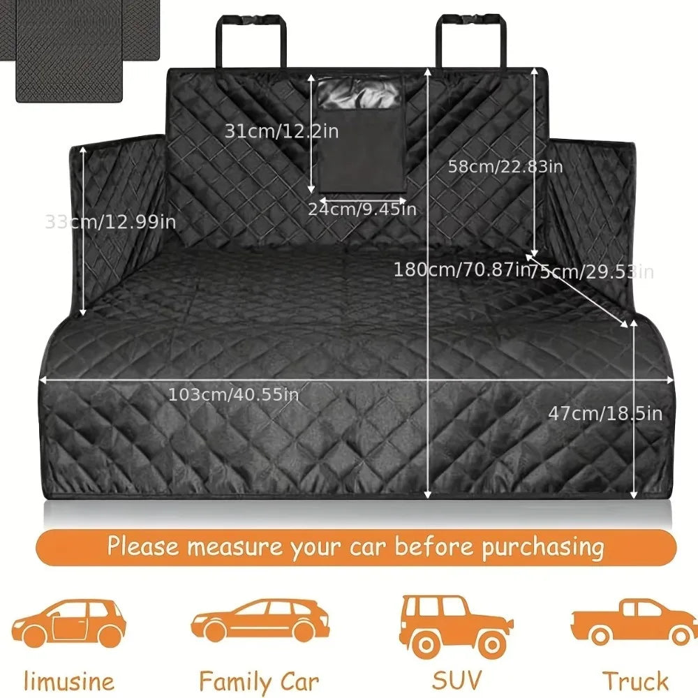 Wear-Resistant Waterproof Dog Carrier and Car Seat Cover for SUVs - Durable and Easy to Install Vehicle Protection Liner