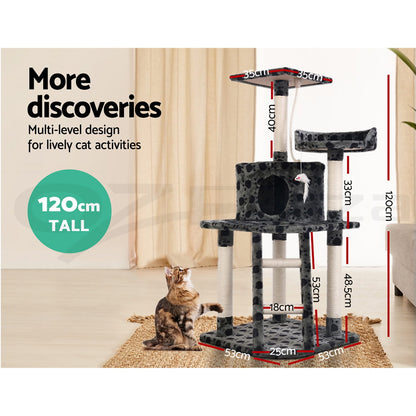 I.Pet Cat Tree Tower Scratching Post Scratcher Wood Condo Bed Toys Play Ladder