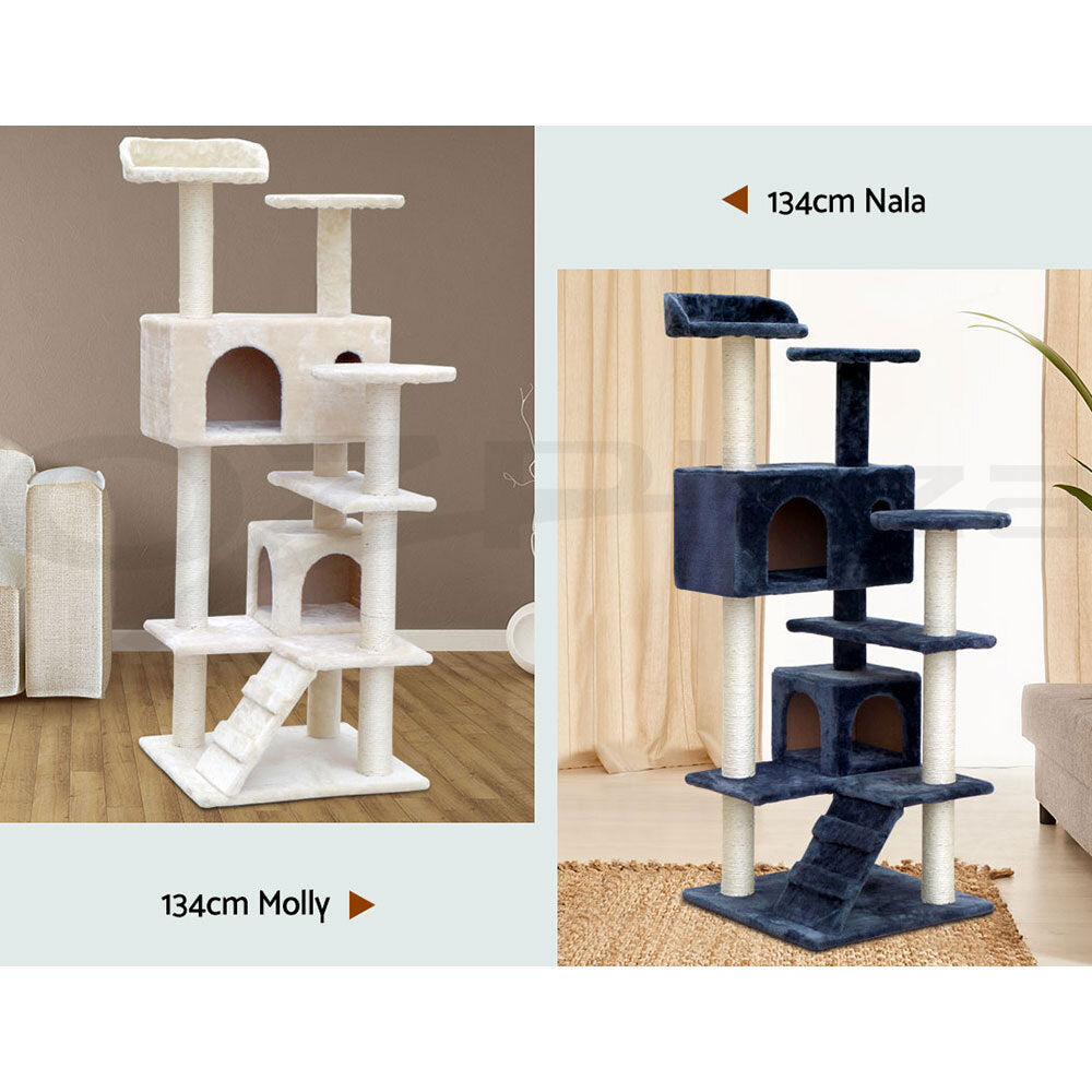 I.Pet Cat Tree Tower Scratching Post Scratcher Wood Condo Bed Toys Play Ladder