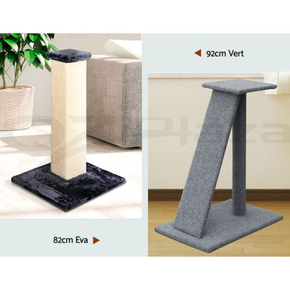 I.Pet Cat Tree Tower Scratching Post Scratcher Wood Condo Bed Toys Play Ladder