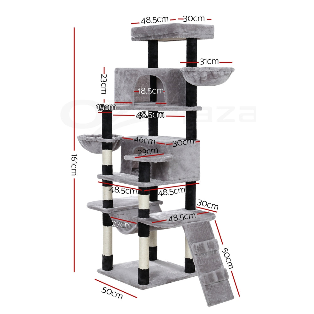 I.Pet Cat Tree Tower Scratching Post Wood Scratcher Condo Toys Trees Bed Large