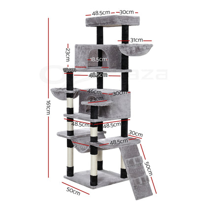 I.Pet Cat Tree Tower Scratching Post Wood Scratcher Condo Toys Trees Bed Large
