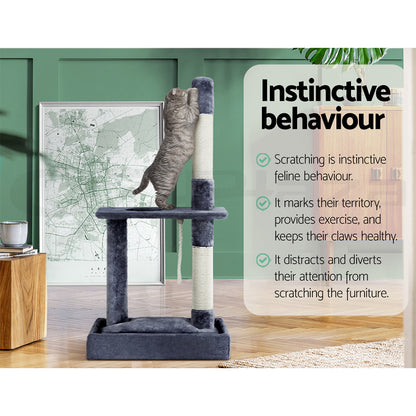I.Pet Cat Tree Tower Scratching Post Scratcher Wood Condo Bed Toys Play Ladder