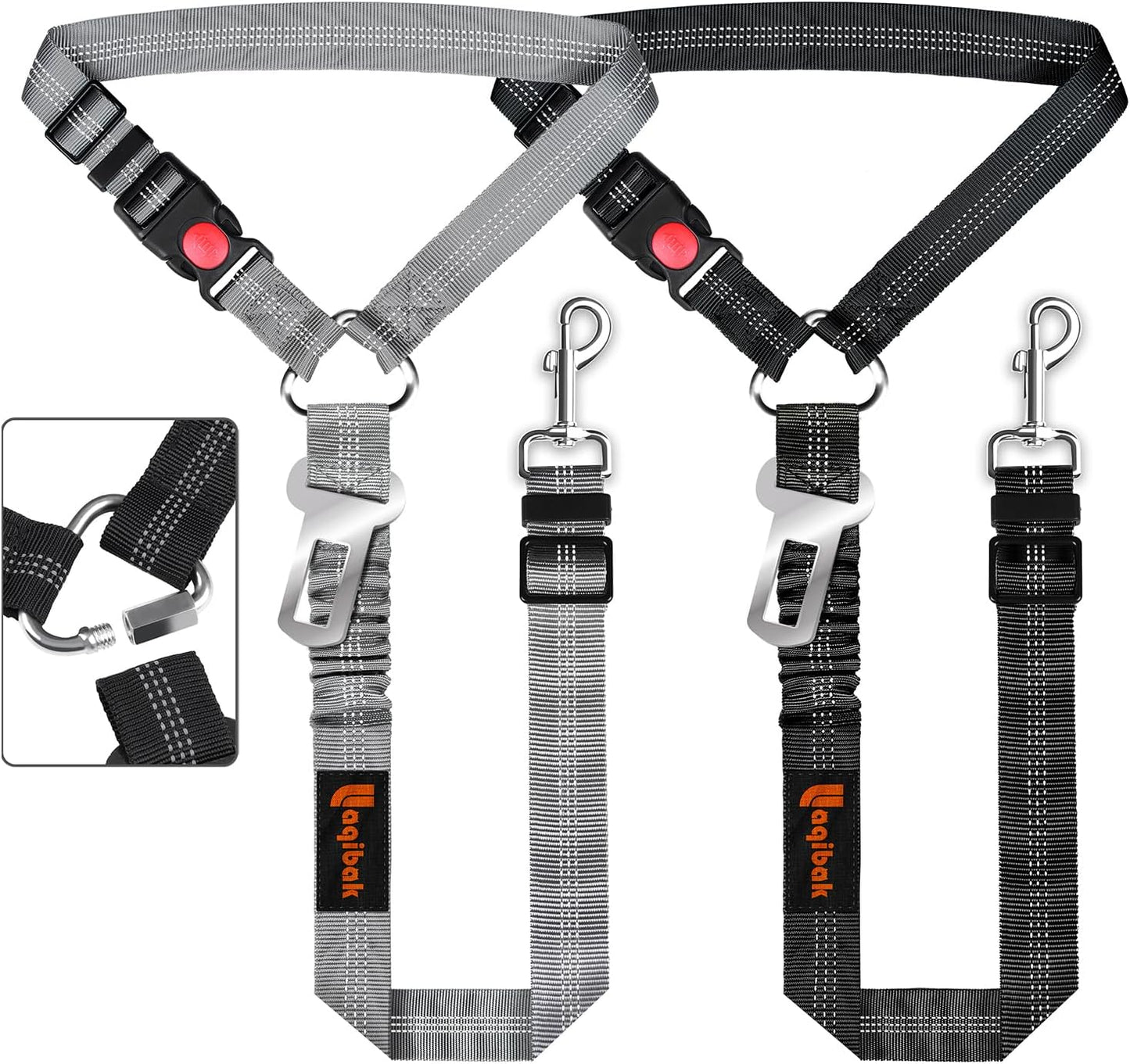 Removable Dog Seat Belt Harness for Car, 3 in 1 Pet Seatbelt Leash