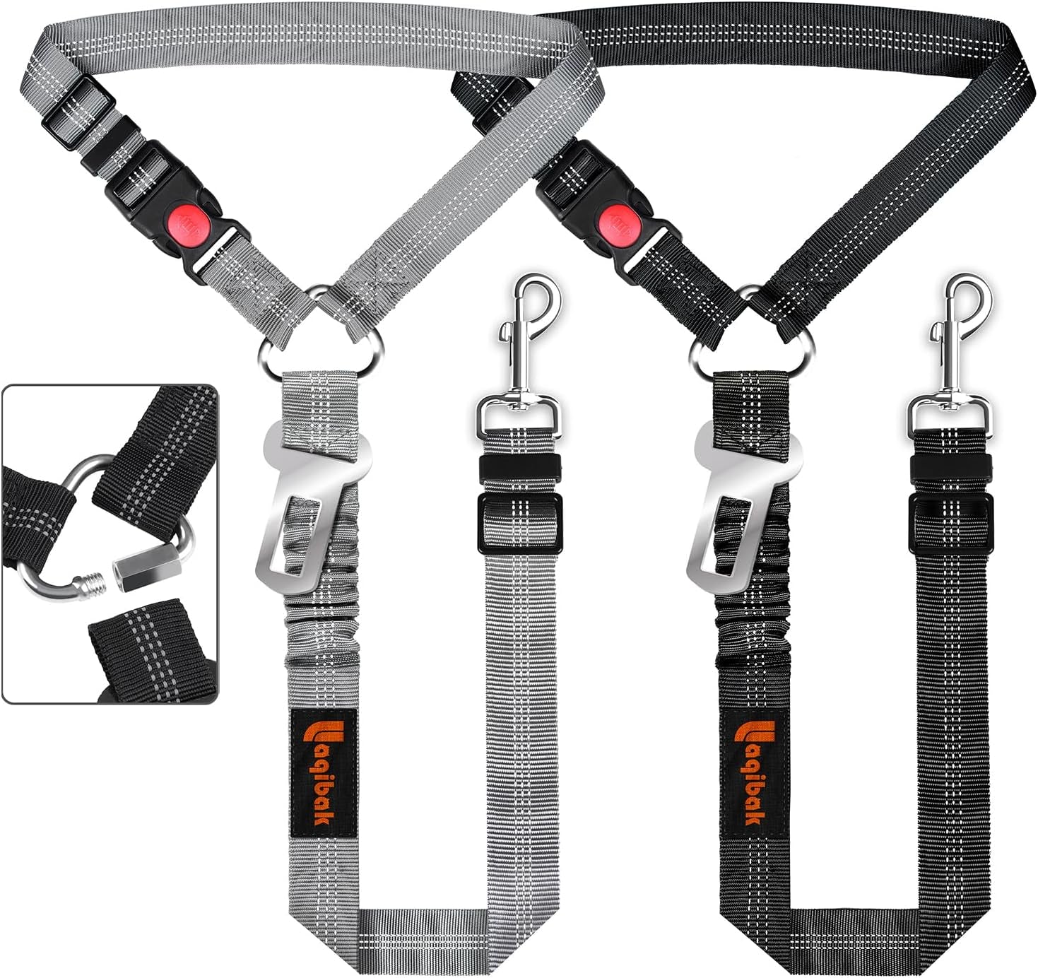 Removable Dog Seat Belt Harness for Car, 3 in 1 Pet Seatbelt Leash
