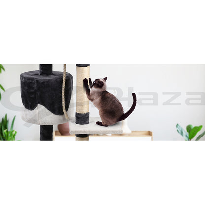I.Pet Cat Tree Tower Scratching Post Scratcher Wood Condo Bed Toys Play Ladder