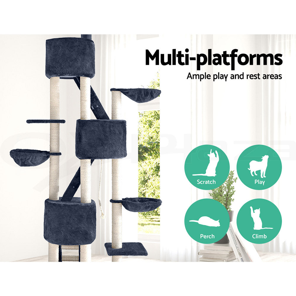 I.Pet Cat Tree Tower Scratching Post Wood Scratcher Condo Toys Trees Bed Large