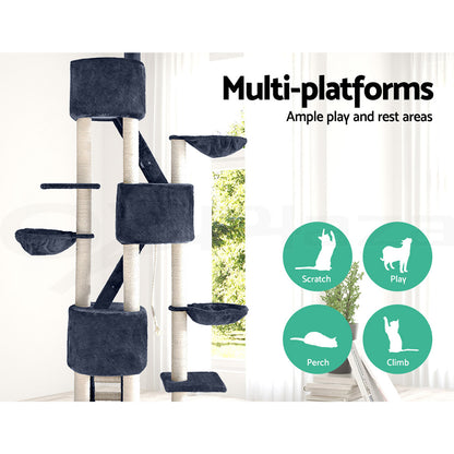 I.Pet Cat Tree Tower Scratching Post Wood Scratcher Condo Toys Trees Bed Large