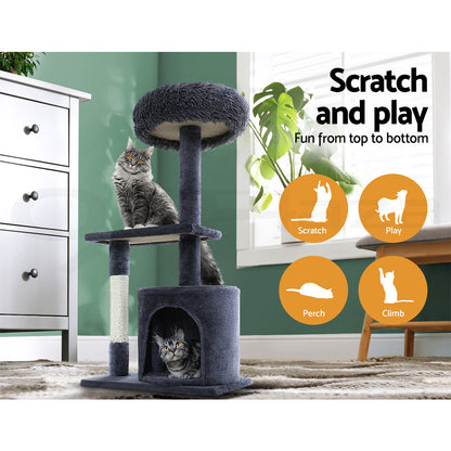 I.Pet Cat Tree Tower Scratching Post Scratcher Wood Condo Bed Toys Play Ladder