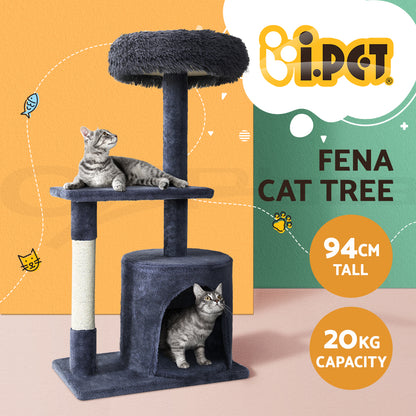 I.Pet Cat Tree Tower Scratching Post Scratcher Wood Condo Bed Toys Play Ladder