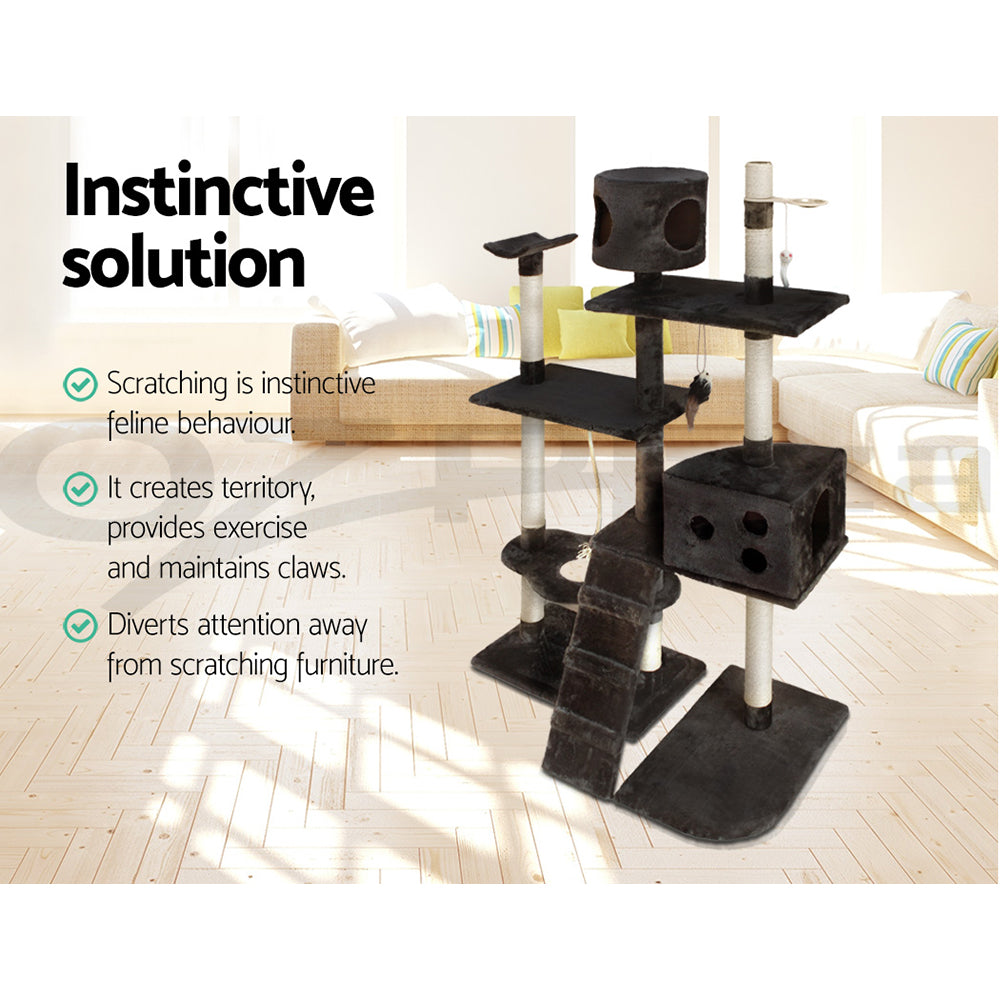 I.Pet Cat Tree Tower Scratching Post Wood Scratcher Condo Toys Trees Bed Large