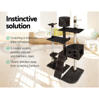 I.Pet Cat Tree Tower Scratching Post Wood Scratcher Condo Toys Trees Bed Large