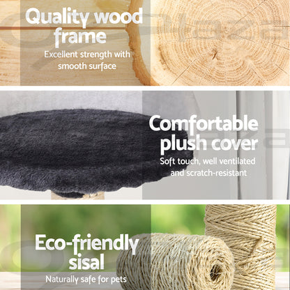 I.Pet Cat Tree Tower Scratching Post Scratcher Wood Condo Bed Toys Play Ladder