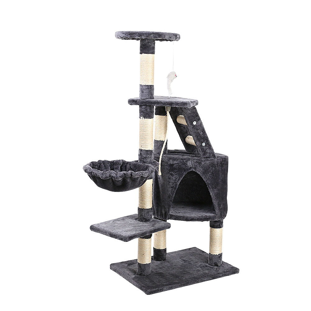 I.Pet Cat Tree Tower Scratching Post Scratcher Wood Condo Bed Toys Play Ladder