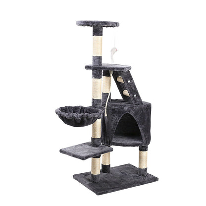 I.Pet Cat Tree Tower Scratching Post Scratcher Wood Condo Bed Toys Play Ladder