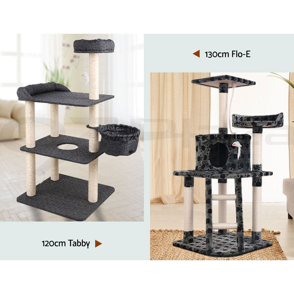 I.Pet Cat Tree Tower Scratching Post Scratcher Wood Condo Bed Toys Play Ladder