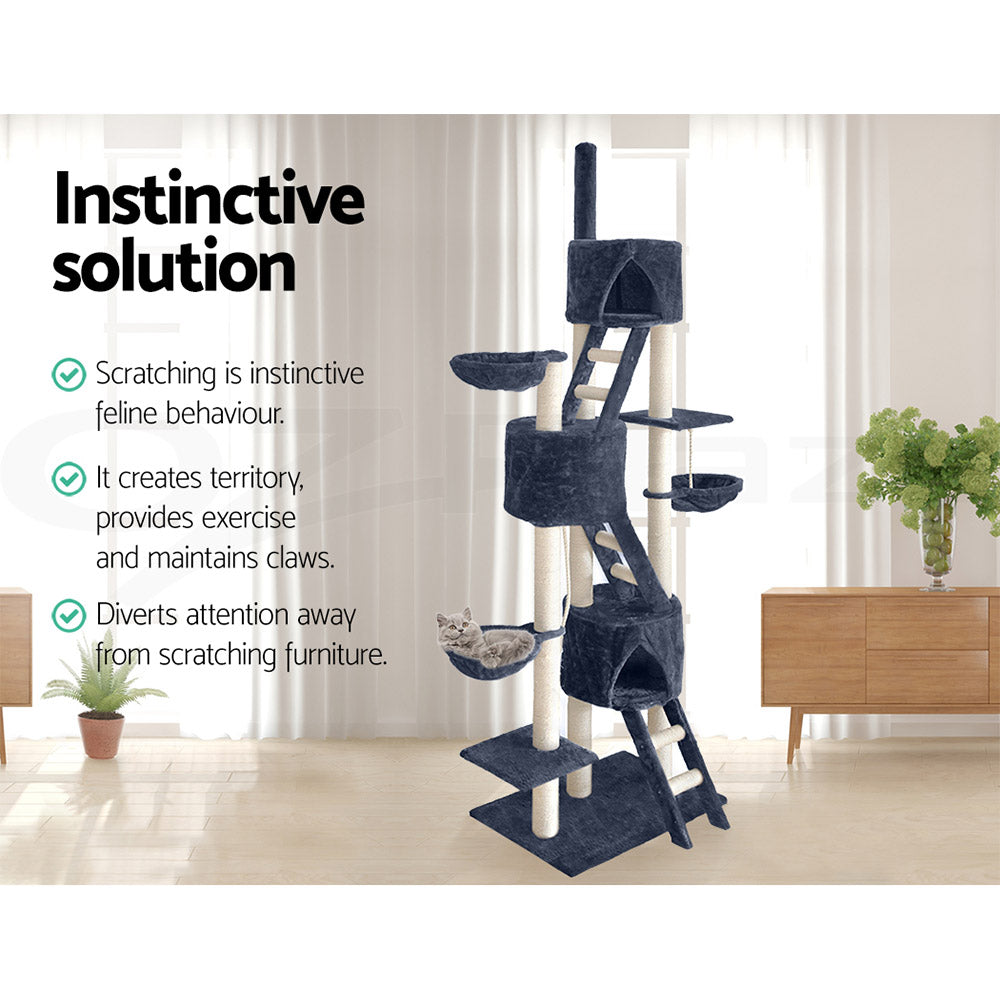 I.Pet Cat Tree Tower Scratching Post Wood Scratcher Condo Toys Trees Bed Large