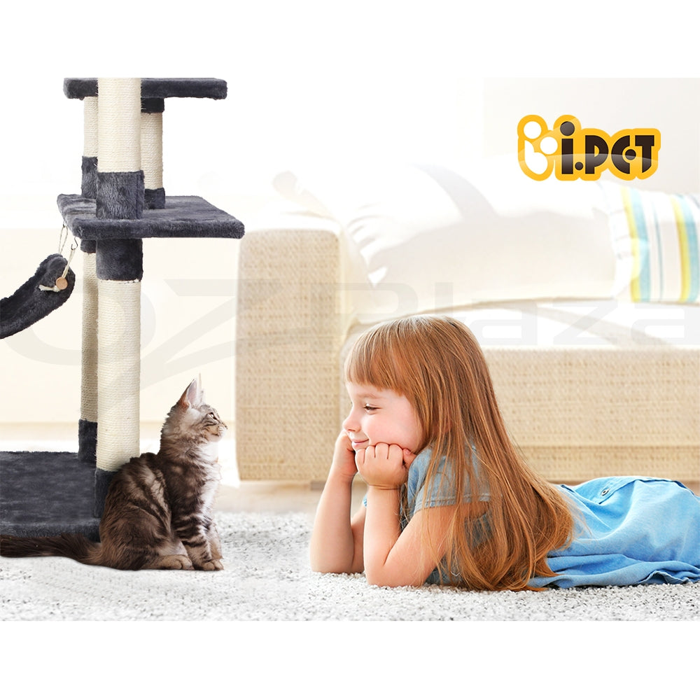 I.Pet Cat Tree Tower Scratching Post Wood Scratcher Condo Toys Trees Bed Large