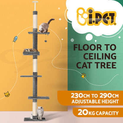 I.Pet Cat Tree Tower Scratching Post Wood Scratcher Condo Toys Trees Bed Large