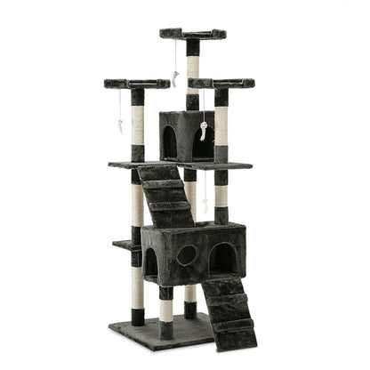 I.Pet Cat Tree Tower Scratching Post Wood Scratcher Condo Toys Trees Bed Large