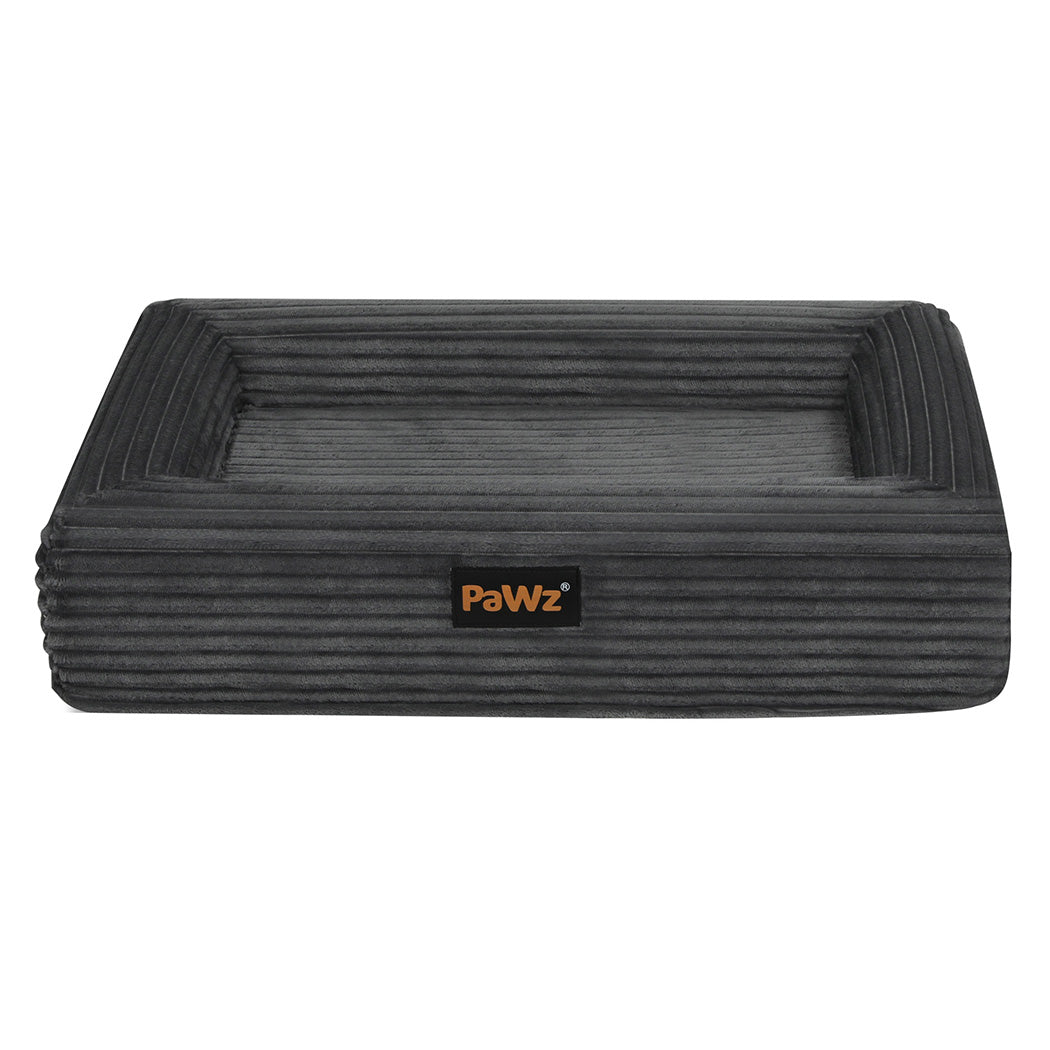 Pawz XXL Size Orthopedic Dog Bed with Corduroy Removable Cover Waterproof Washable Grey